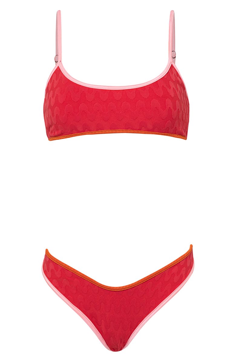 Maaji Apple Red Splendor Reversible Bikini Bottoms, Alternate, color, Red