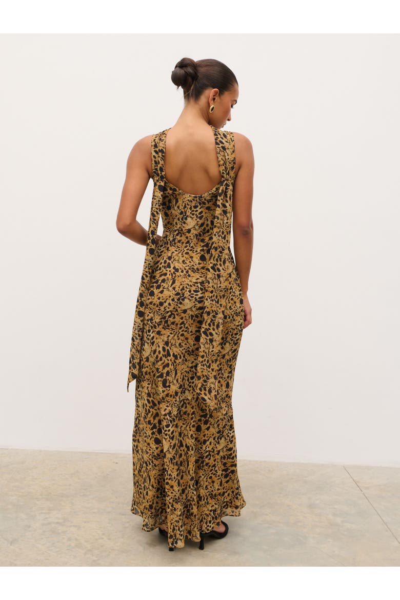 Arden Cowl Maxi Dress, Alternate, color, Abstract Leopard
