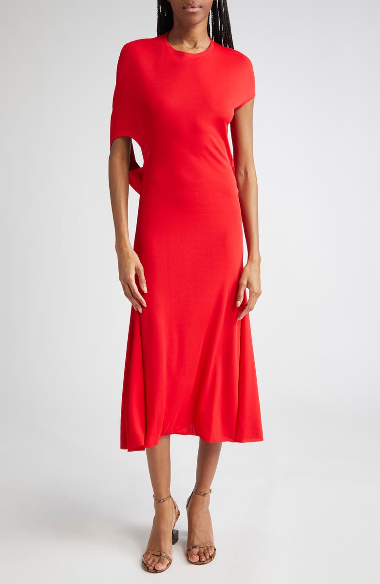 Jacquemus La Robe Salerno Asymmetric Jersey Dress, Main, color, Red