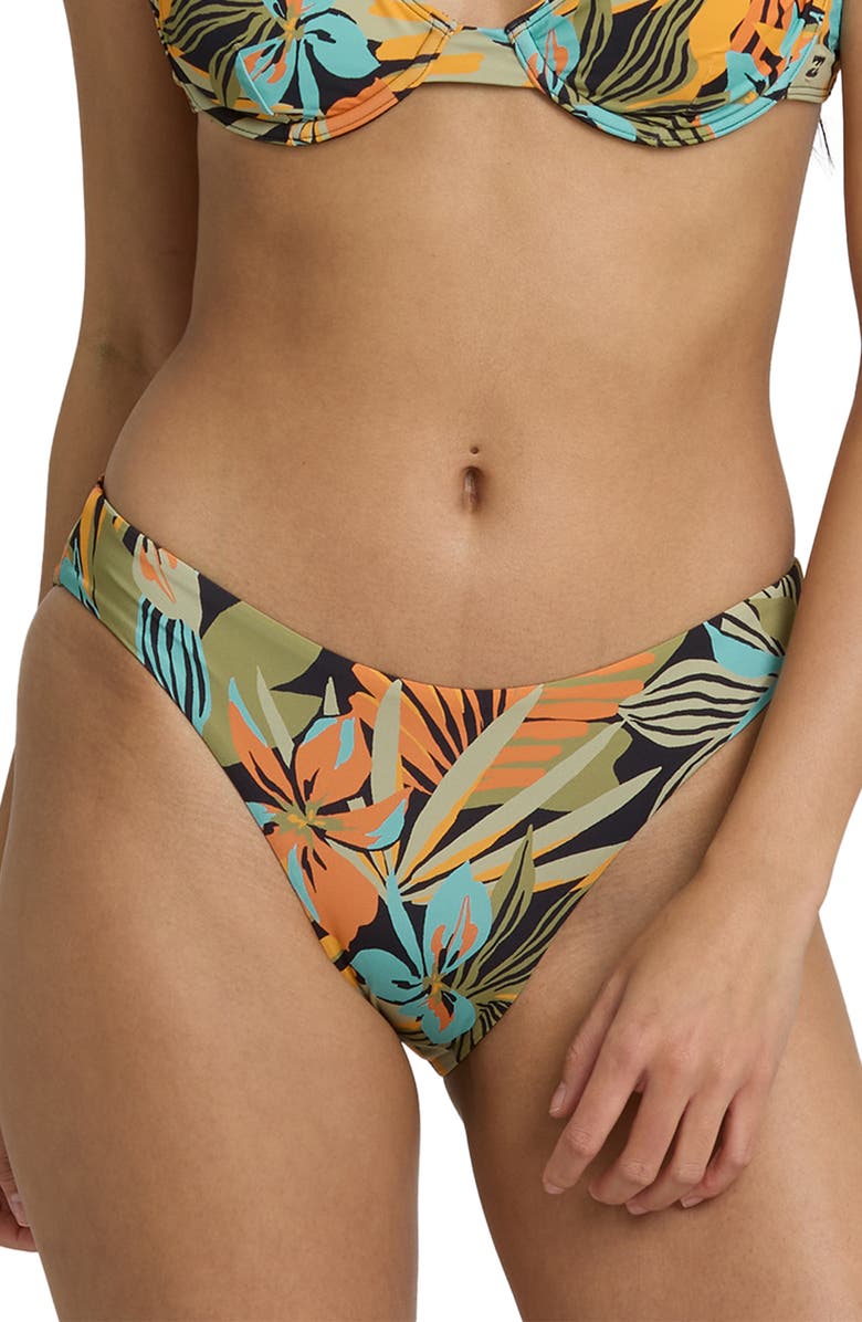 Billabong Des Tropiques Lowrider Bikini Bottoms, Main, color, Black Multi