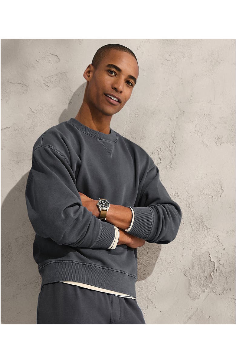 Lands' End Long Sleeve French Terry Vintage Wash Crewneck Sweatshirt, Alternate, color, 