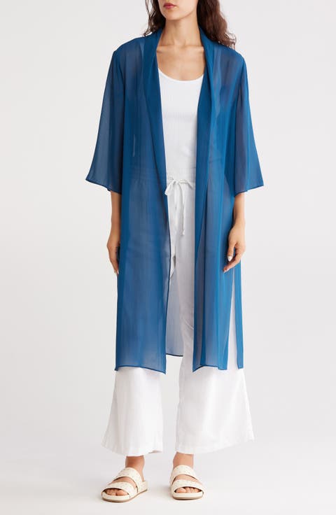 Open Front Silk Chiffon Jacket (Regular & Petite)