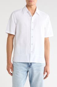 rag & bone Danny Short Sleeve Cotton Button-Up Shirt