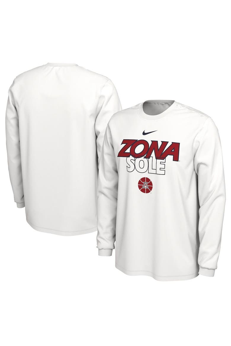 White Arizona Wildcats 2023 On Court Bench Long Sleeve T-Shirt, Main, color, White