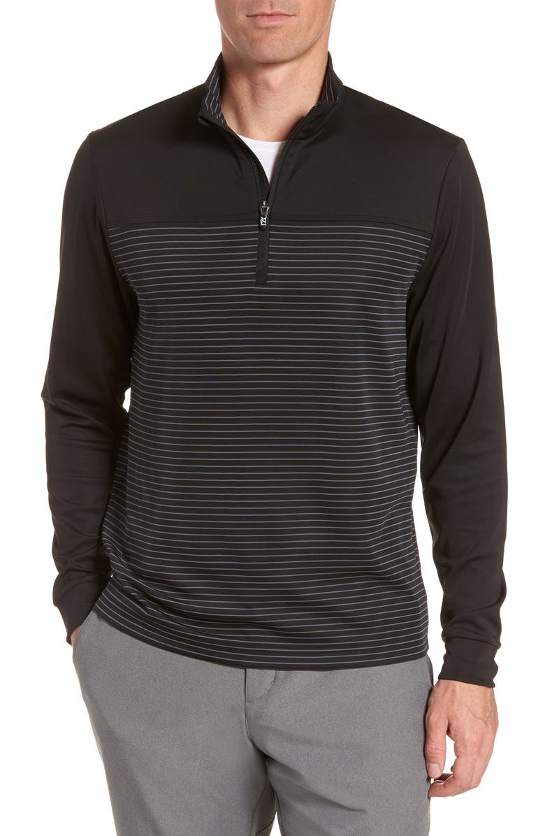 Cutter & Buck Traverse Stripe Quarter Zip Pullover, Main, color, 