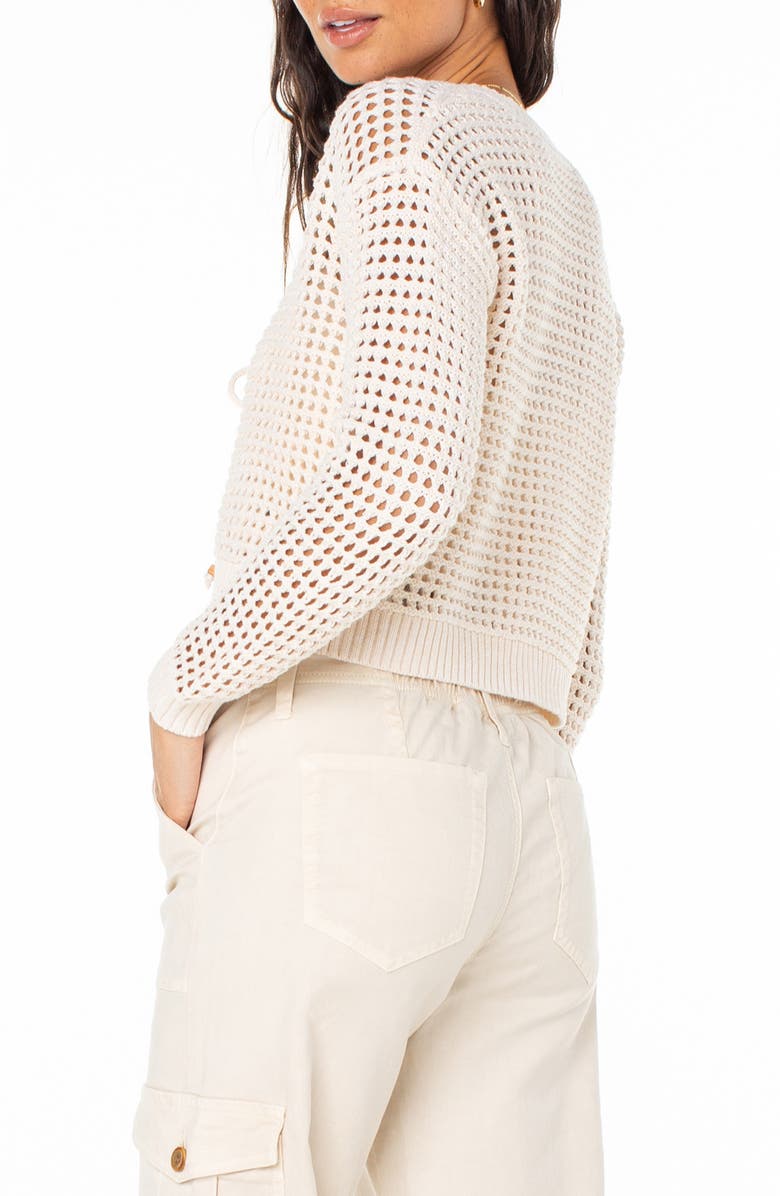 Roxy Ivy Open Stitch Tie Cardigan, Alternate, color, 