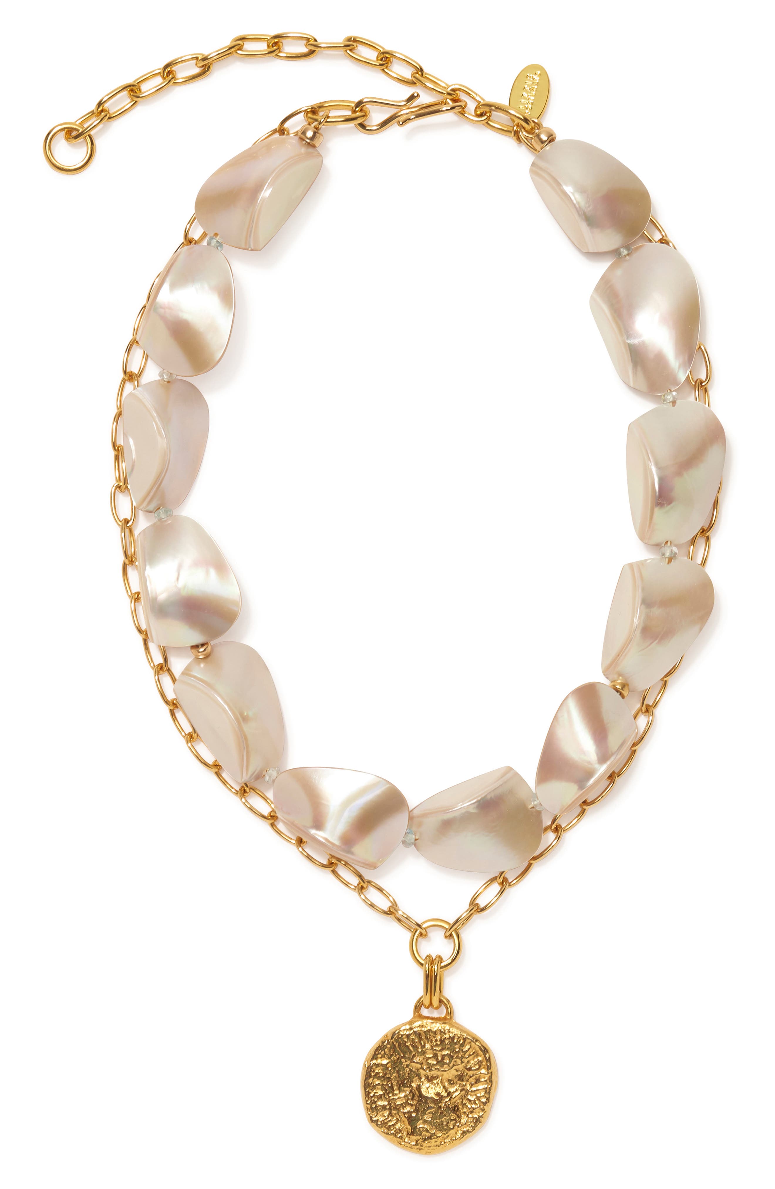 Lizzie Fortunato Pas De Deux Layered Necklace in Gold/Shell 