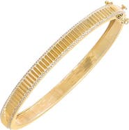 BY ADINA EDEN Diamond Pave Outlined Ridged Bangle 14K