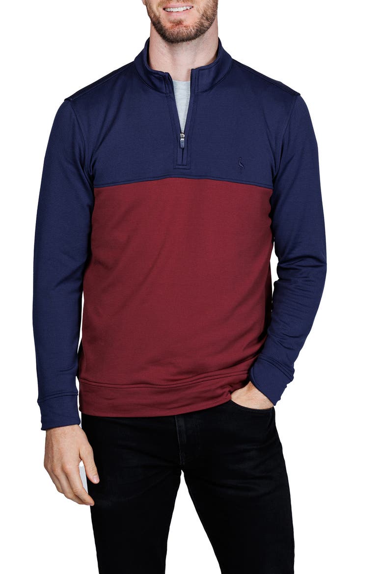 Quarter Zip Performance Pullover, Main, color, BURGUNDY