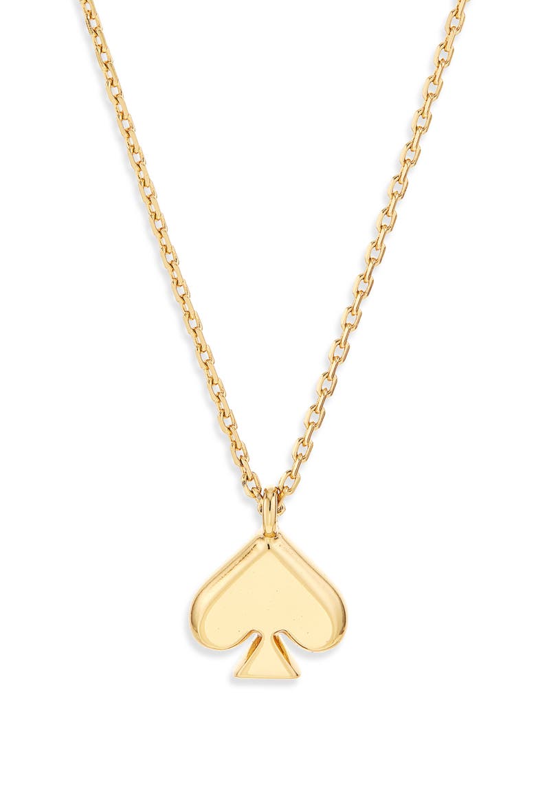 mini spade pendant necklace, Main, color, GOLD