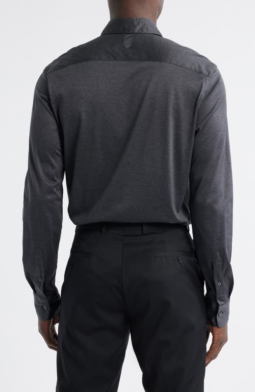 Canali Regular Fit Cotton Jersey Button-up Shirt In Gray