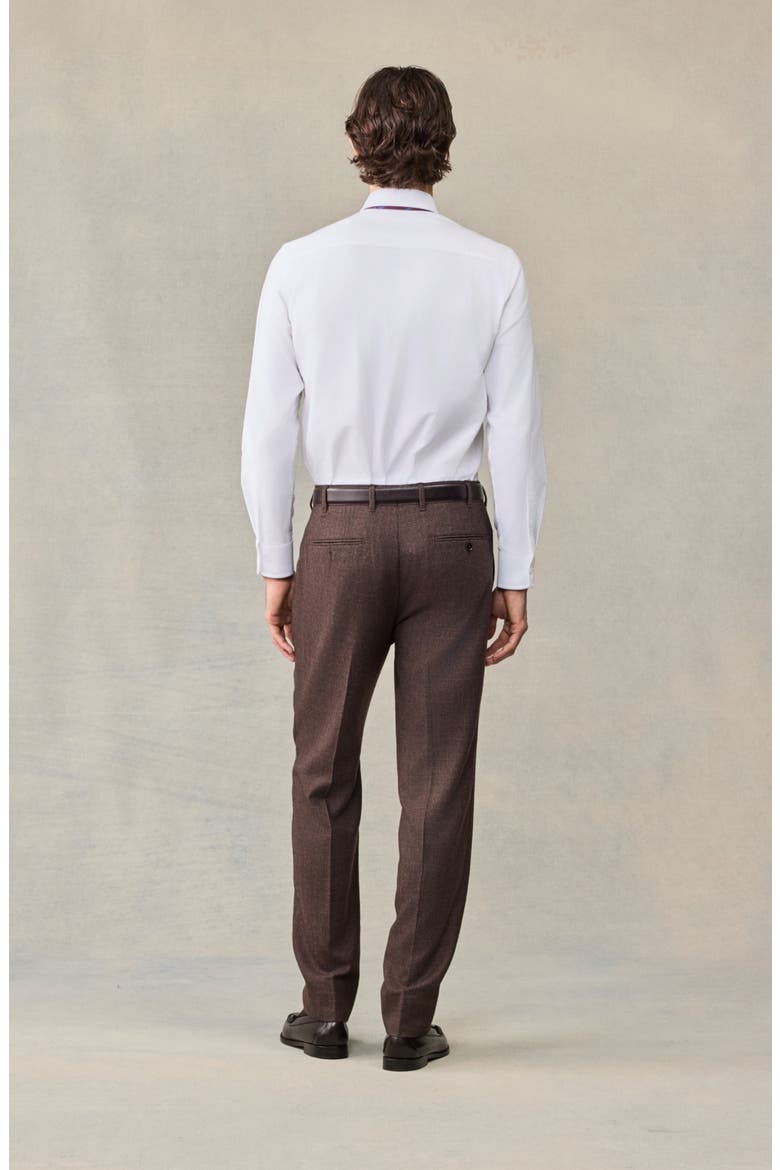 Puppytooth Wool Suit Pants, Alternate, color, Brown Puppytooth
