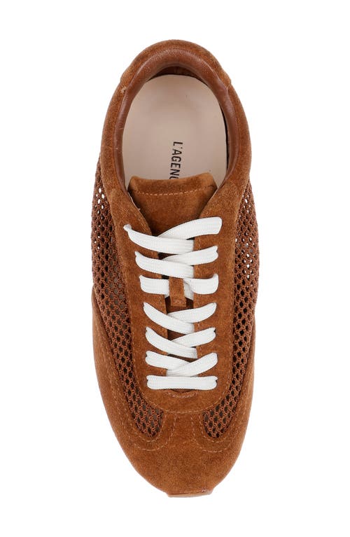L'agence Jarah Mixed Media Sneaker In Animal Print