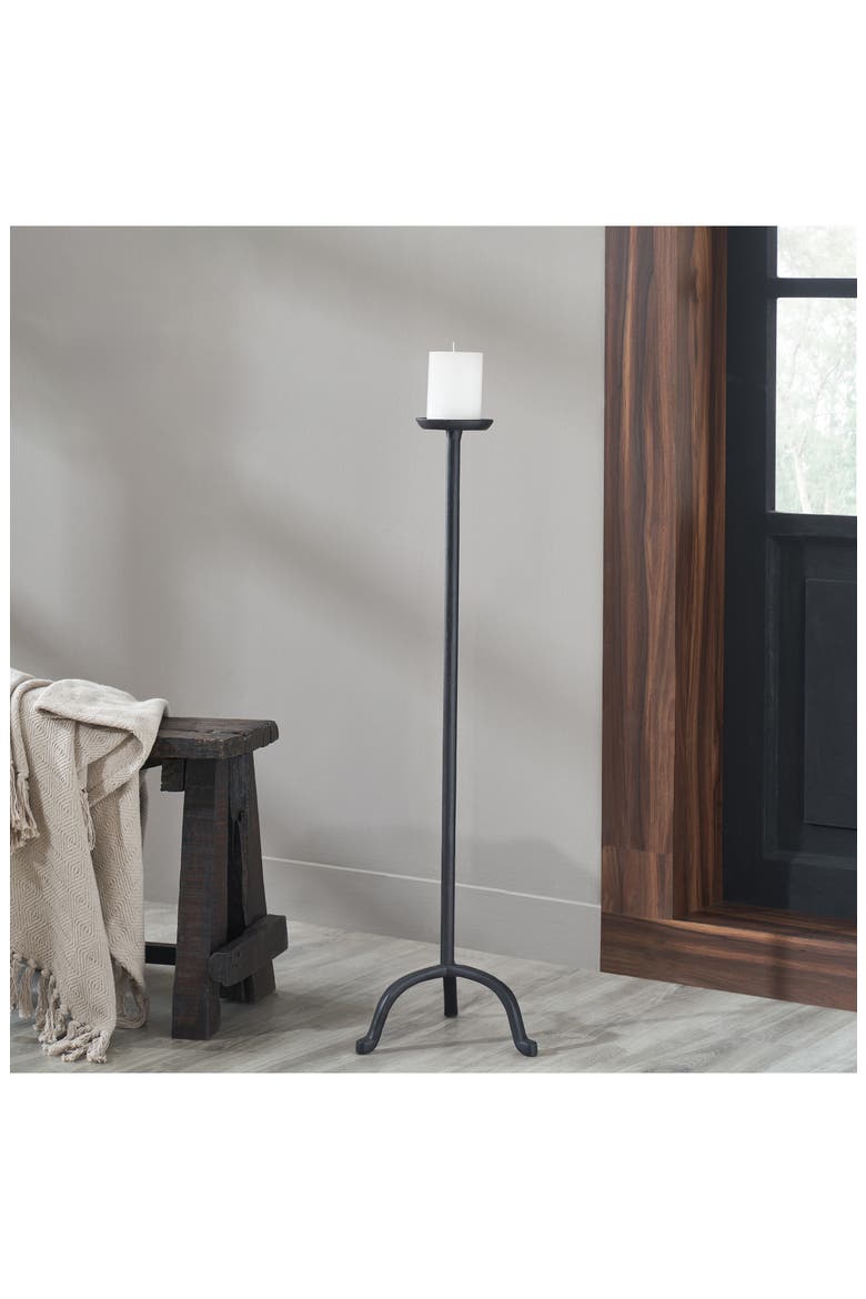 Small Floor Candle Holder, Alternate, color, BLACK