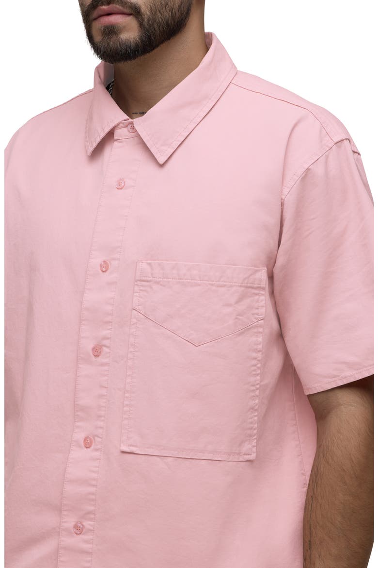 Rex Oversize Short Sleeve Cotton Poplin Button-Up Shirt, Alternate, color, FADED ROSE