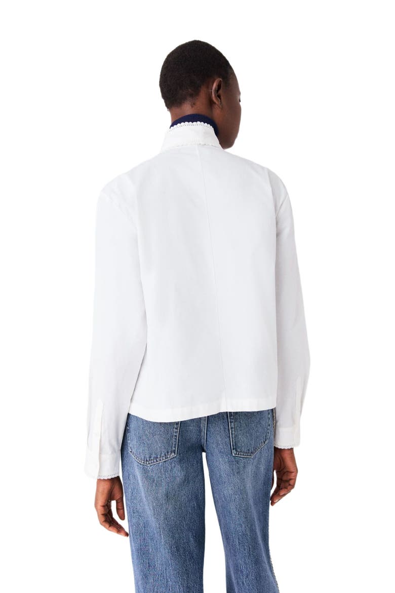 Shirt with removable pussy bow, Alternate, color, White