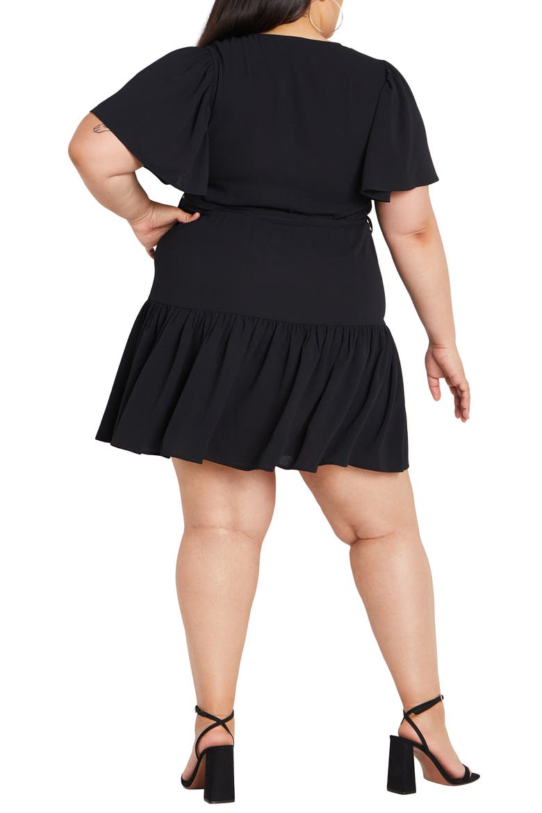 Catherine Faux Wrap Dress, Alternate, color, BLACK