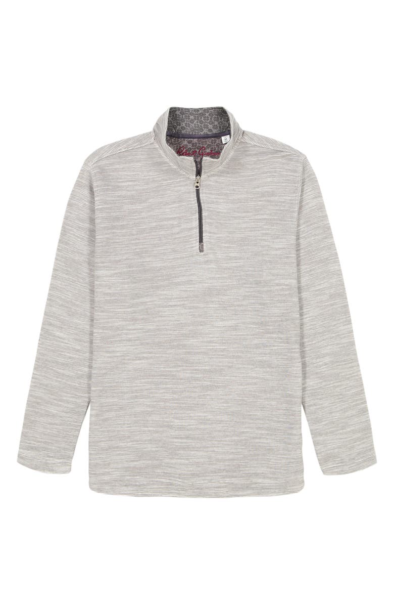 Robert Graham Ledson Space Dye Cotton Quarter Zip Top, Alternate, color, Charcoal