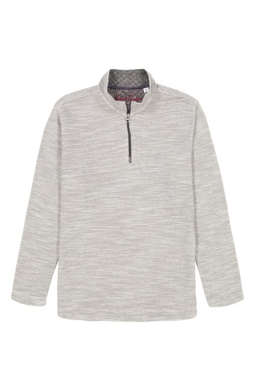 Robert Graham Ledson Space Dye Cotton Quarter Zip Top In Gray