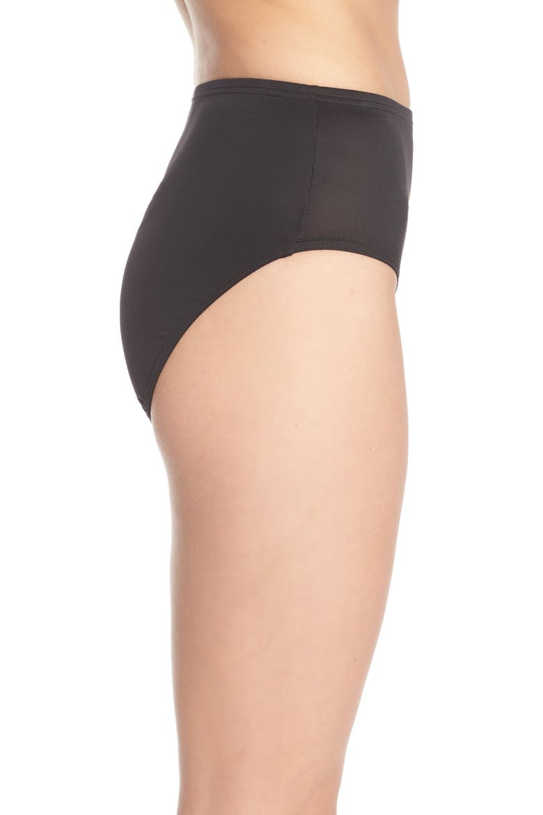 High Waist Swim Bottoms, Alternate, color, BLACK