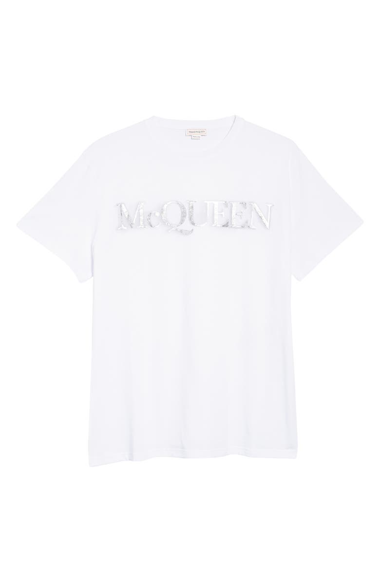 McQueen Crushed Foil Logo Cotton Graphic Tee, Alternate, color,