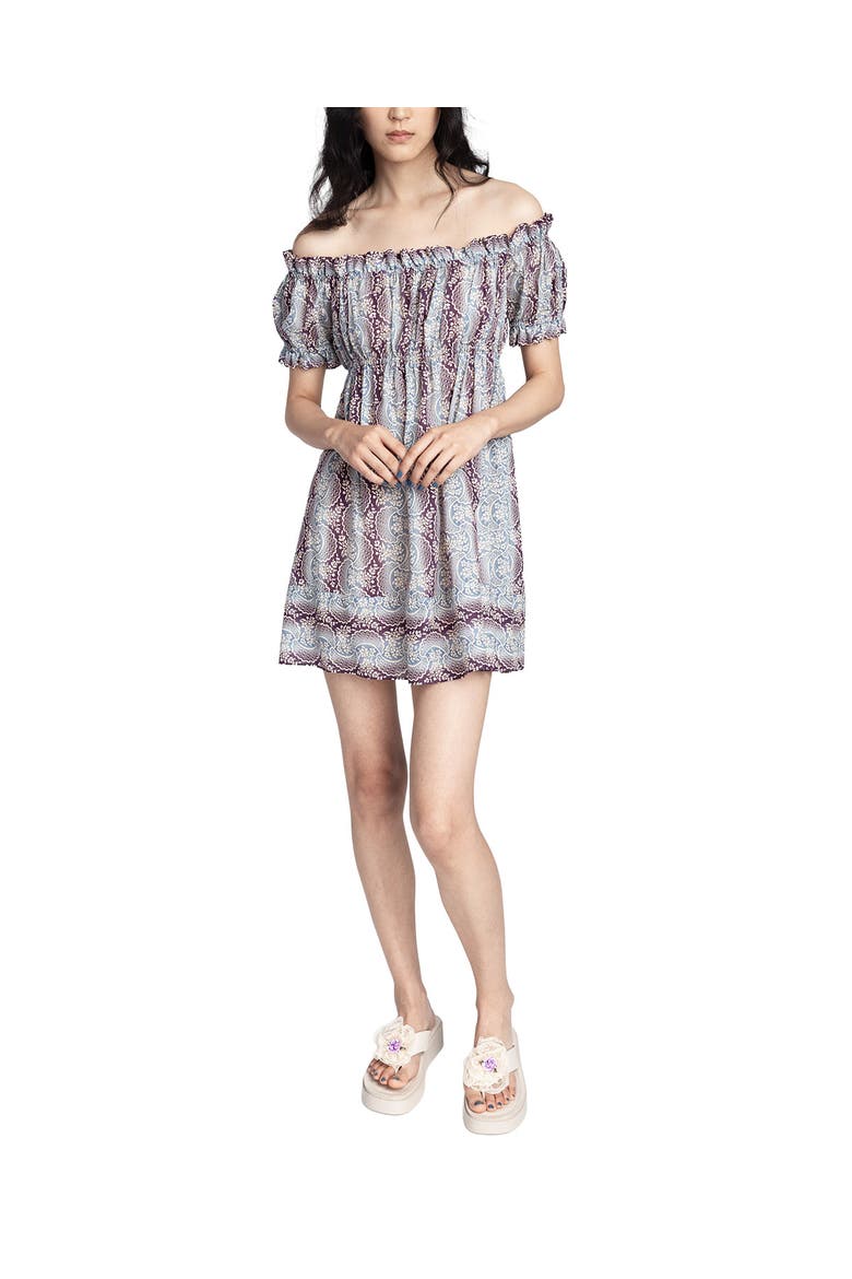 Ombre Ribbons Cotton Dress, Alternate, color, AMETHYST MULTI