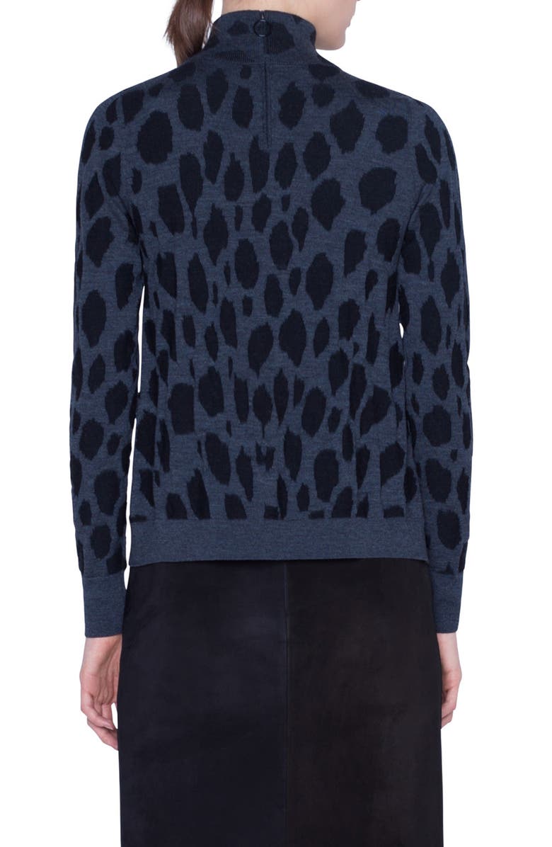 Akris punto Animal Dot Jacquard Wool Sweater, Alternate, color,