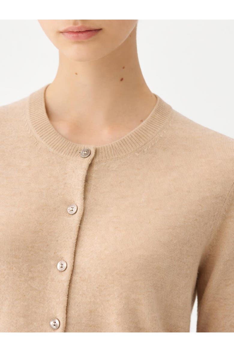 Timeless Cashmere Crewneck Cardigan, Alternate, color, beige