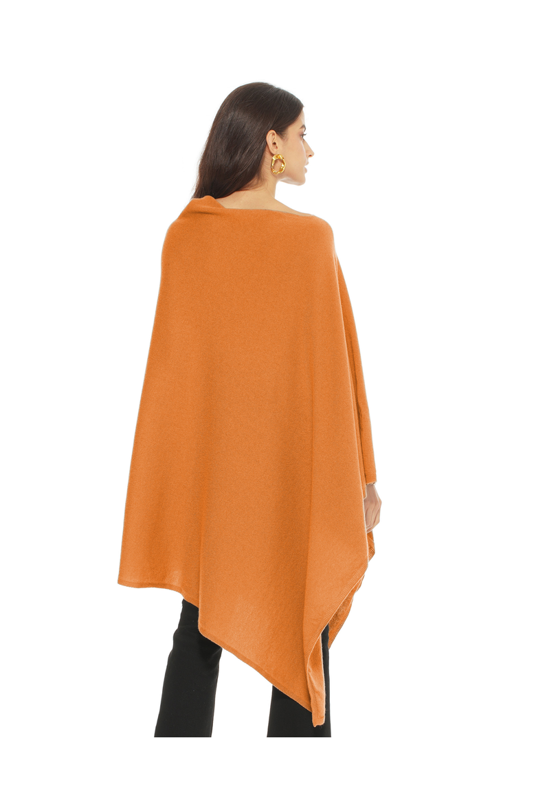 Pure Cashmere Long Poncho, Alternate, color, Saffron