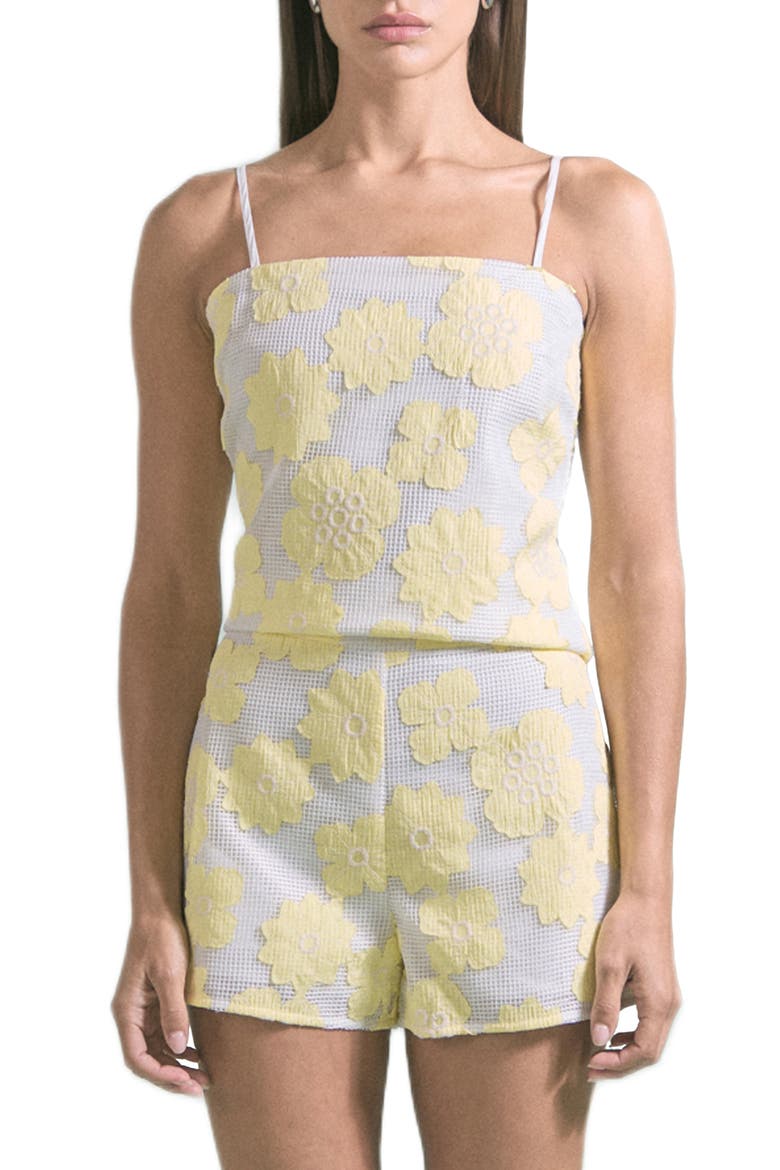 Floral Net Top, Main, color, WHITE/ YELLOW