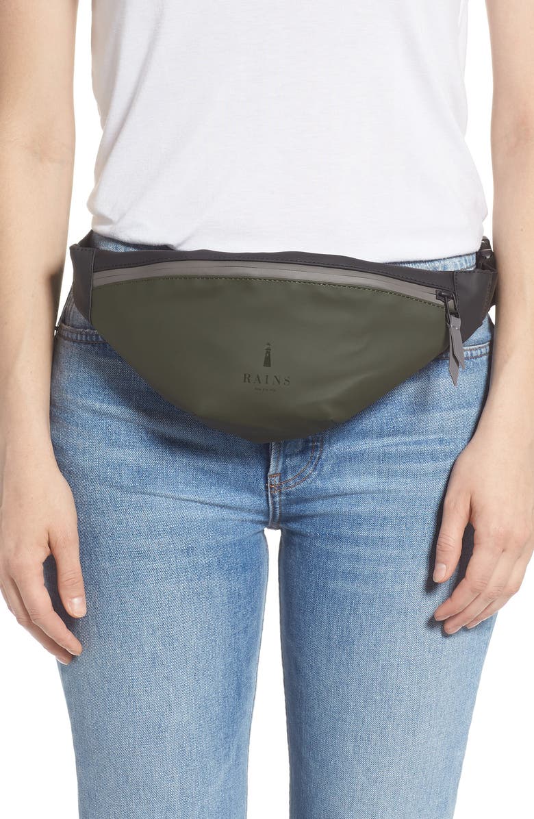 Rains Waterproof Colorblock Belt Bag, Alternate, color,