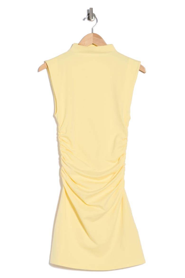 Ruched Funnel Neck Jersey Minidress, Alternate, color, LEMON003