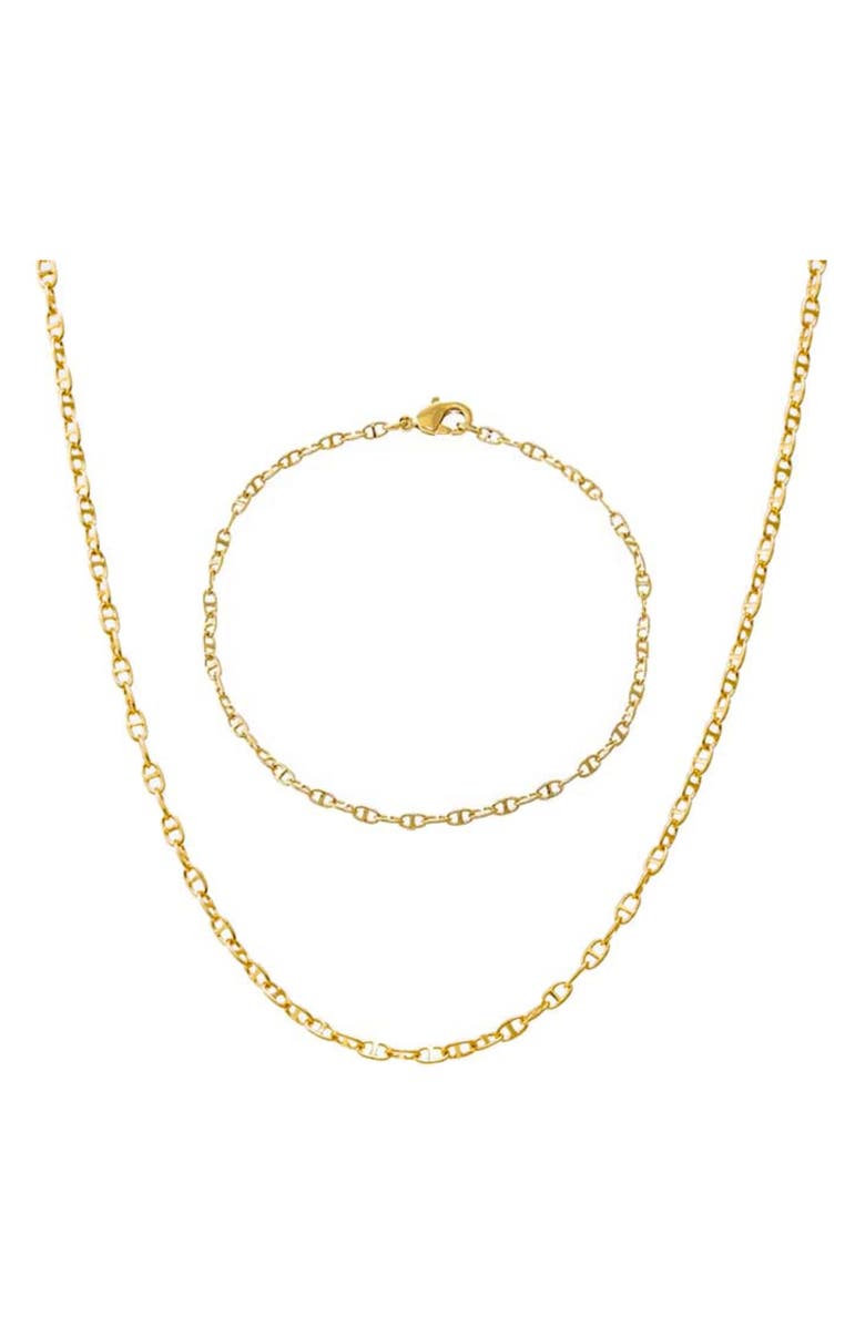 BY ADINA EDEN Mariner Chain Necklace & Bracelet Set, Main, color,