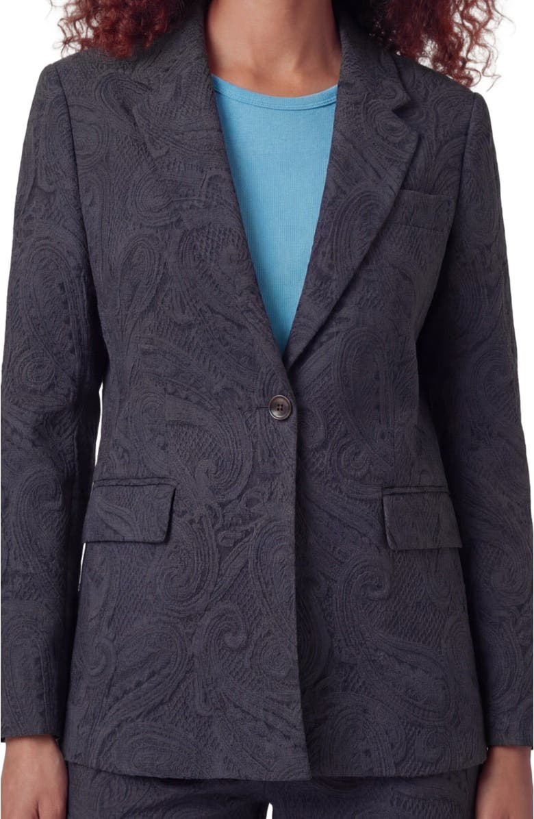 Lords of Harlech Crochet Paisley Womens Tailored Blazer, Alternate, color, Crochet Paisley Caviar