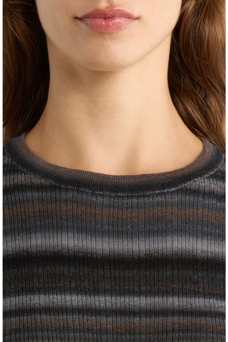Space Dye Stripe Rib Wool Sweater, Alternate, color, BLACKCOMBO