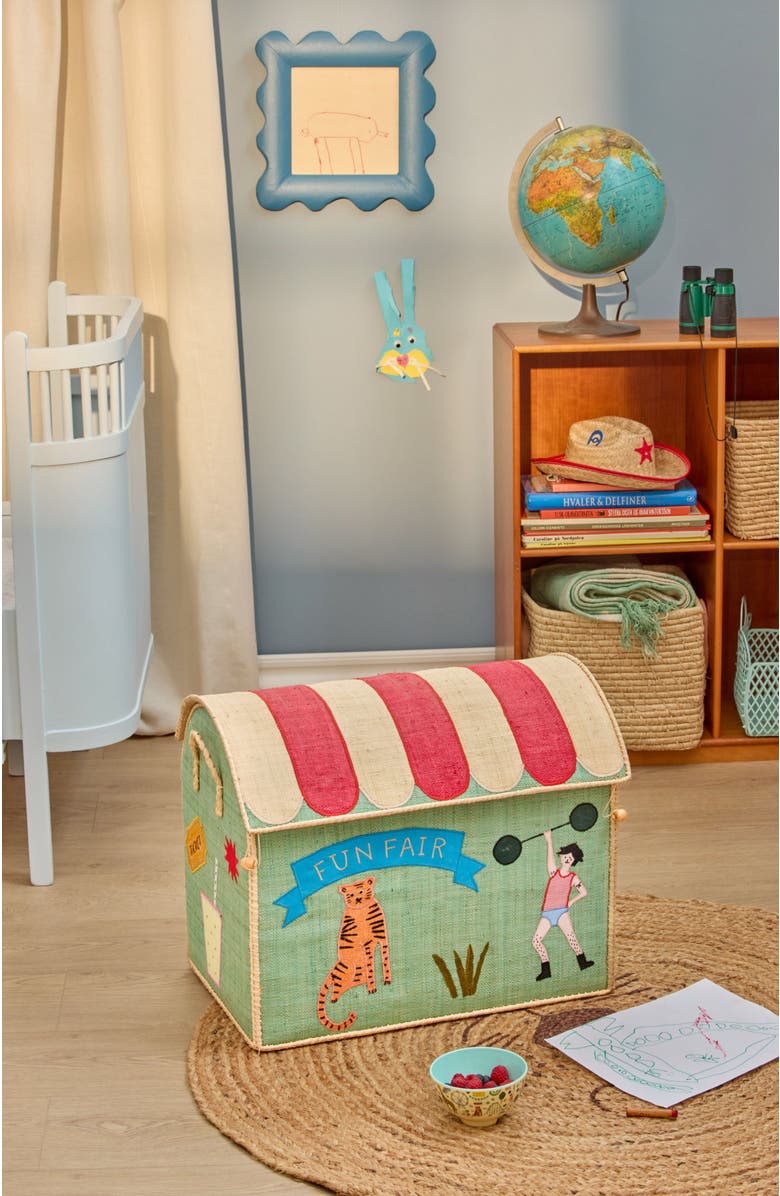 Rice by Rice Raffia Storage House Fun Fair Set 3pc, Alternate, color, Tan