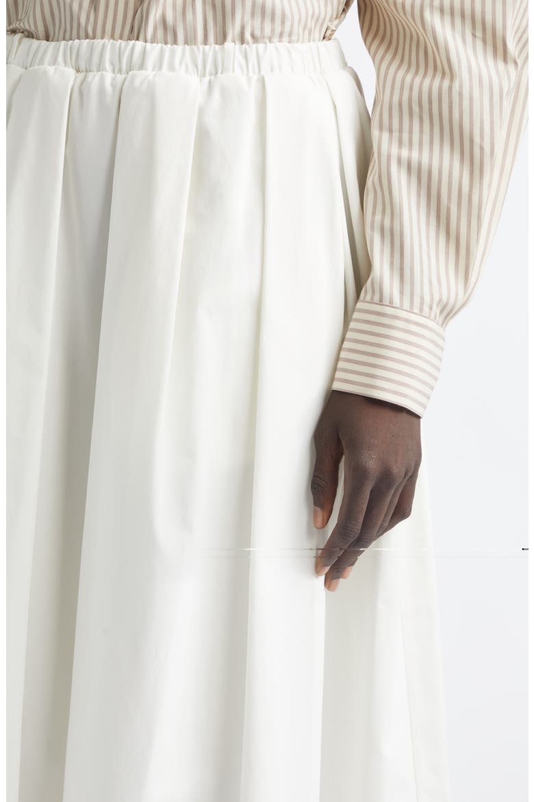 Isolde Pleated Starched Organic Cotton Poplin Maxi Skirt, Alternate, color, IVORY