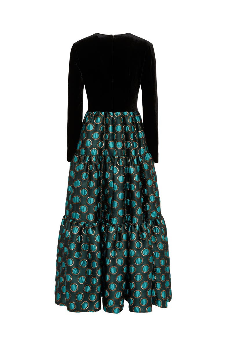 La DoubleJ Big Dress Jacquard Winter Sun Emerald, Alternate, color, Jacquard Winter Sun Emerald