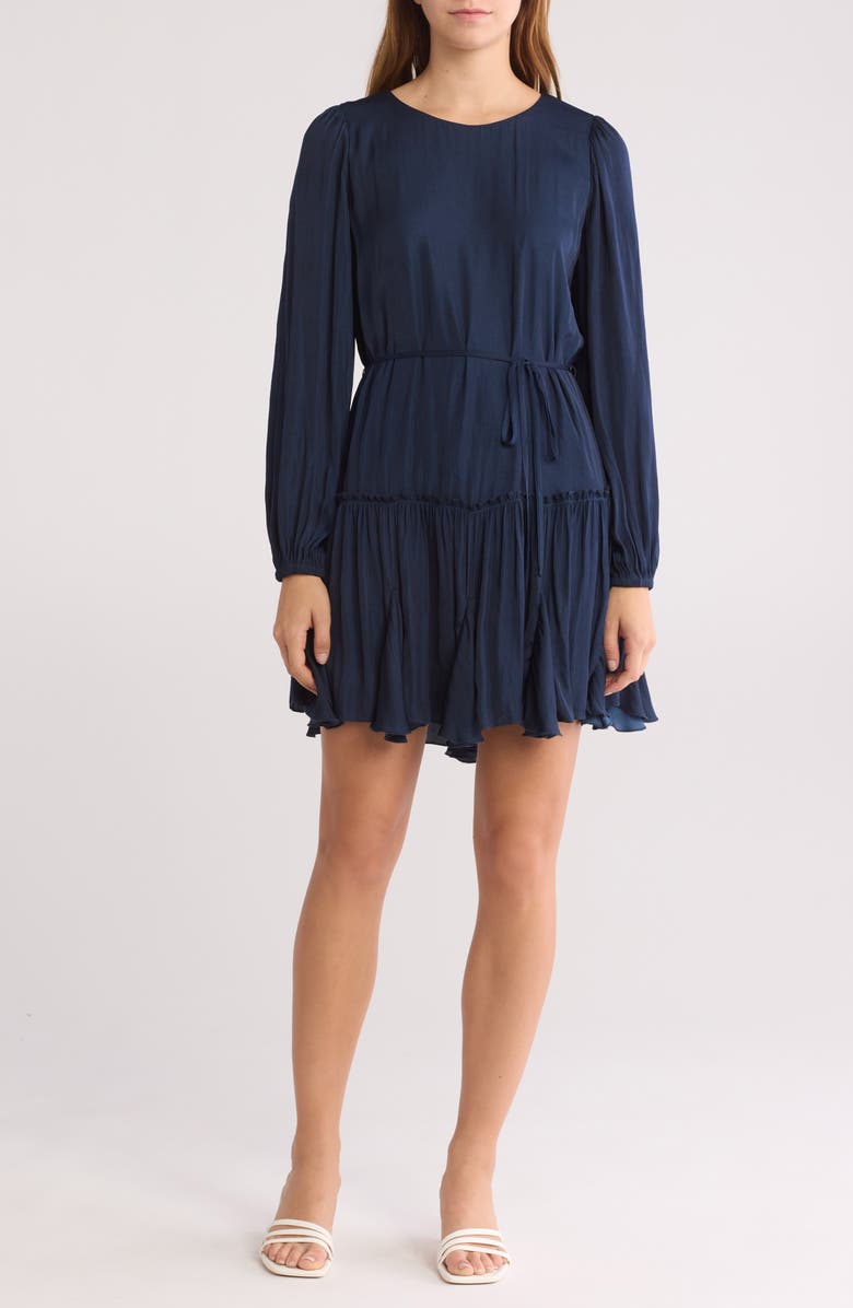 Melrose and Market Pleated Long Sleeve Dress, Main, color, 