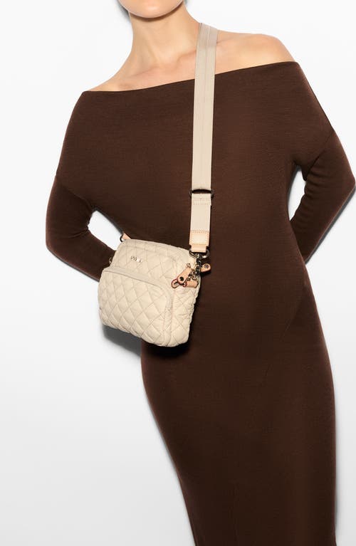 Mz Wallace Small Metro Quilted Nylon Camera Bag In Sand