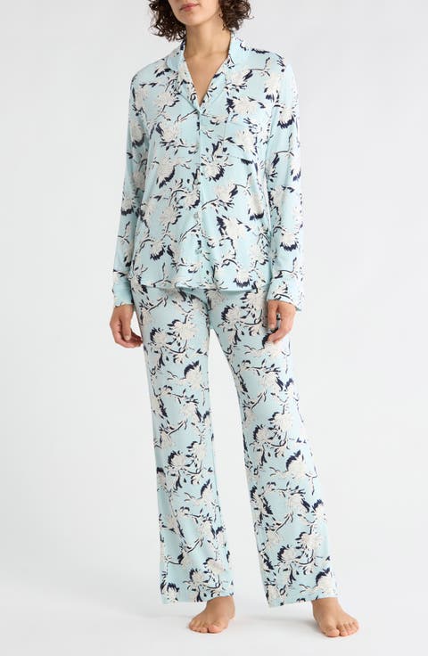 Tranquility Long Sleeve Shirt & Pants Pajamas (Regular & Plus)