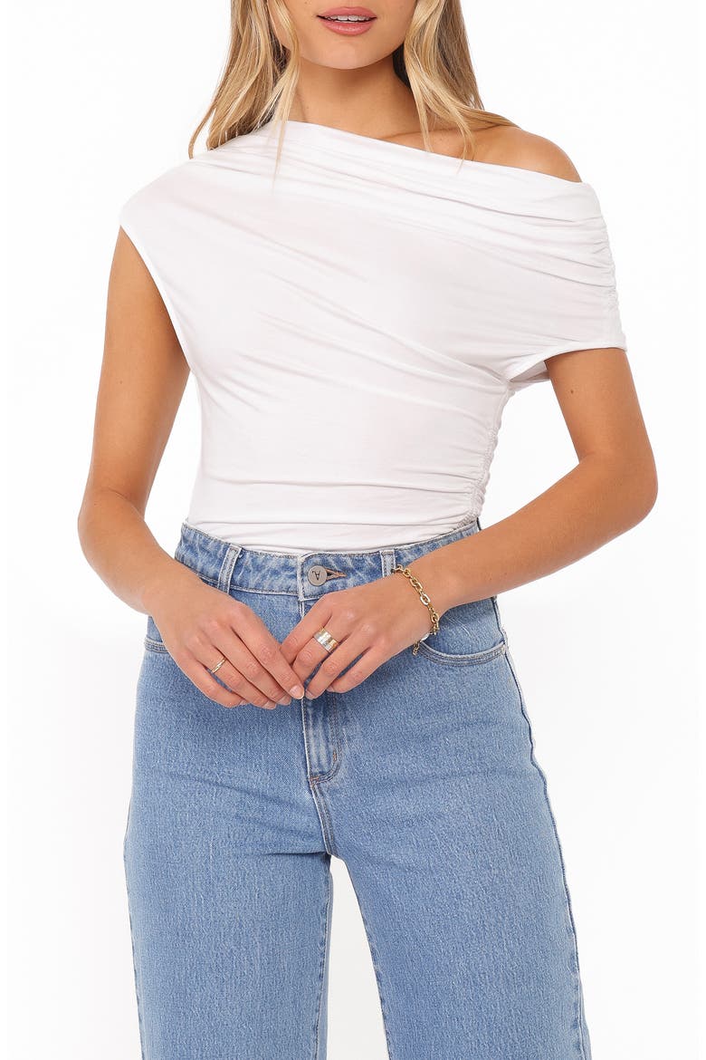 Jacki One-Shoulder Knit Top, Main, color, WHITE