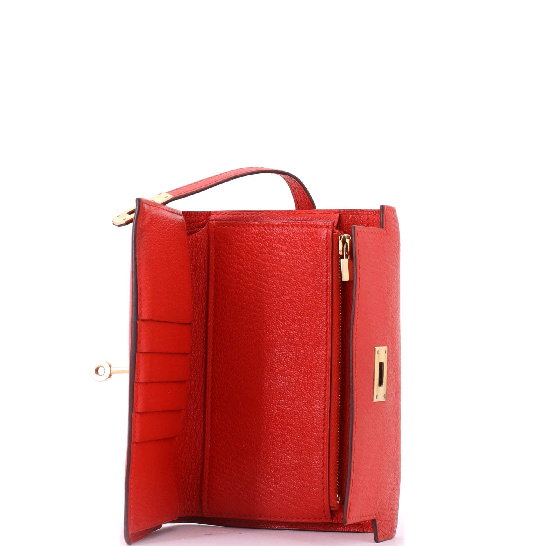 Kelly Trifold Wallet Chevre Mysore Medium, Alternate, color, Red
