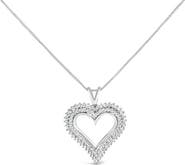 Haus of Brilliance Silver 1.00 Cttw Lab-Grown Diamond Open Heart Pendant Necklace