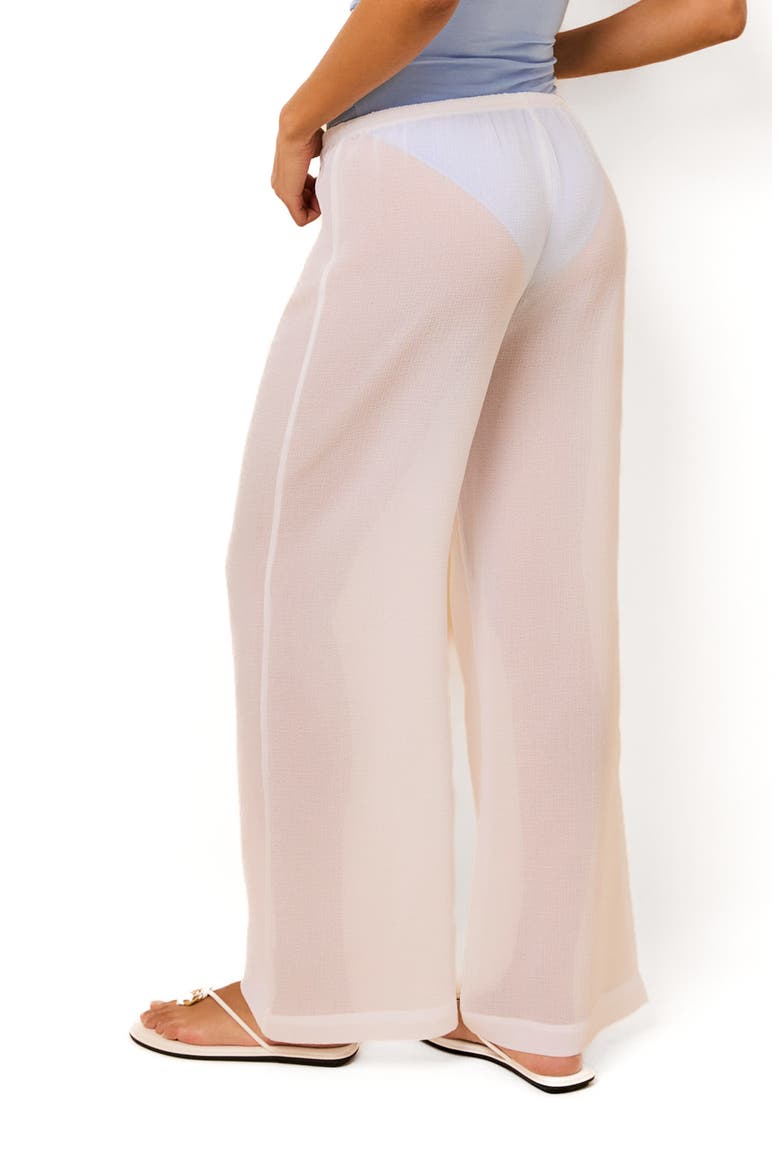 Ashling Pleated Sheer Cover-Up Pants, Alternate, color, OPTIC WHITE