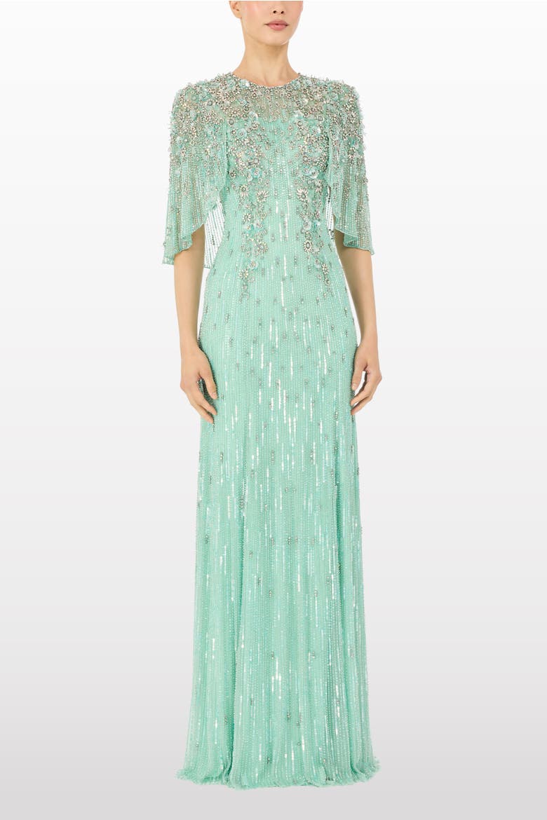 Astra Sequin-Embellishment Maxi Dress, Main, color, Mint