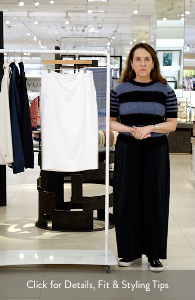 Linen Midi Pencil Skirt, sales video thumbnail