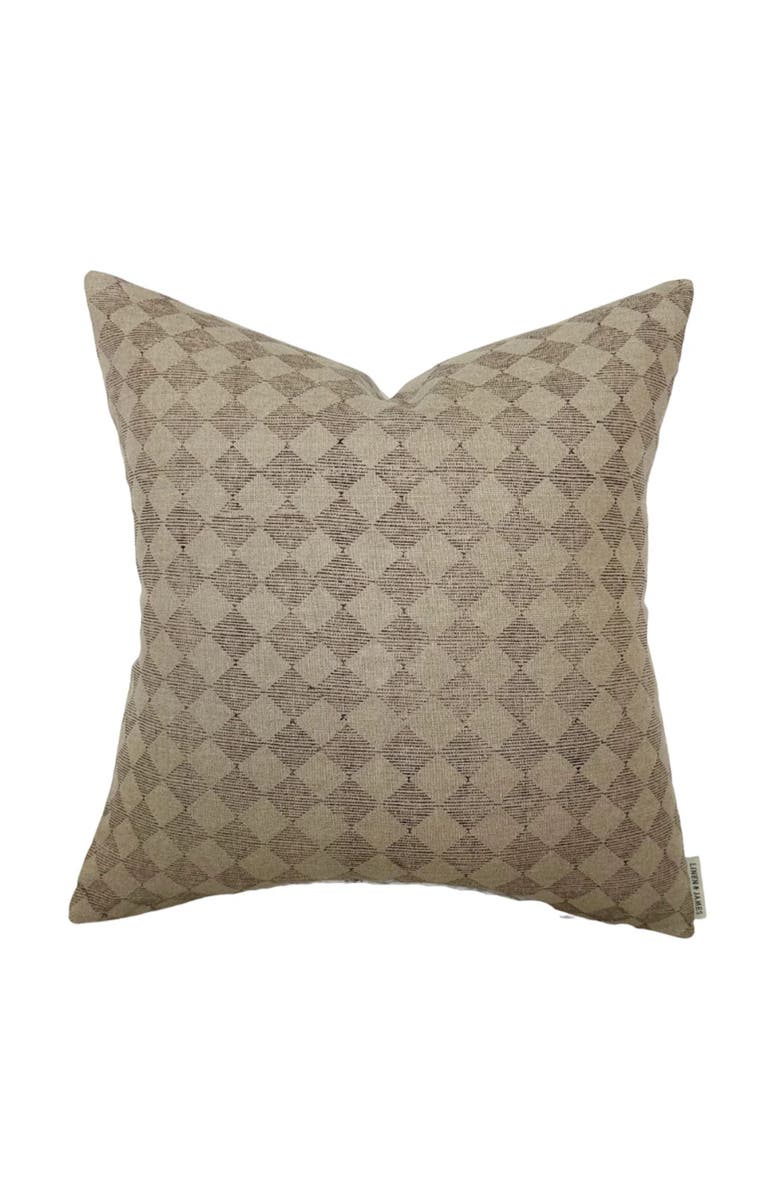 Linen & James Dane Brown Checkered Diamond Pillow Cover, Main, color, Brown