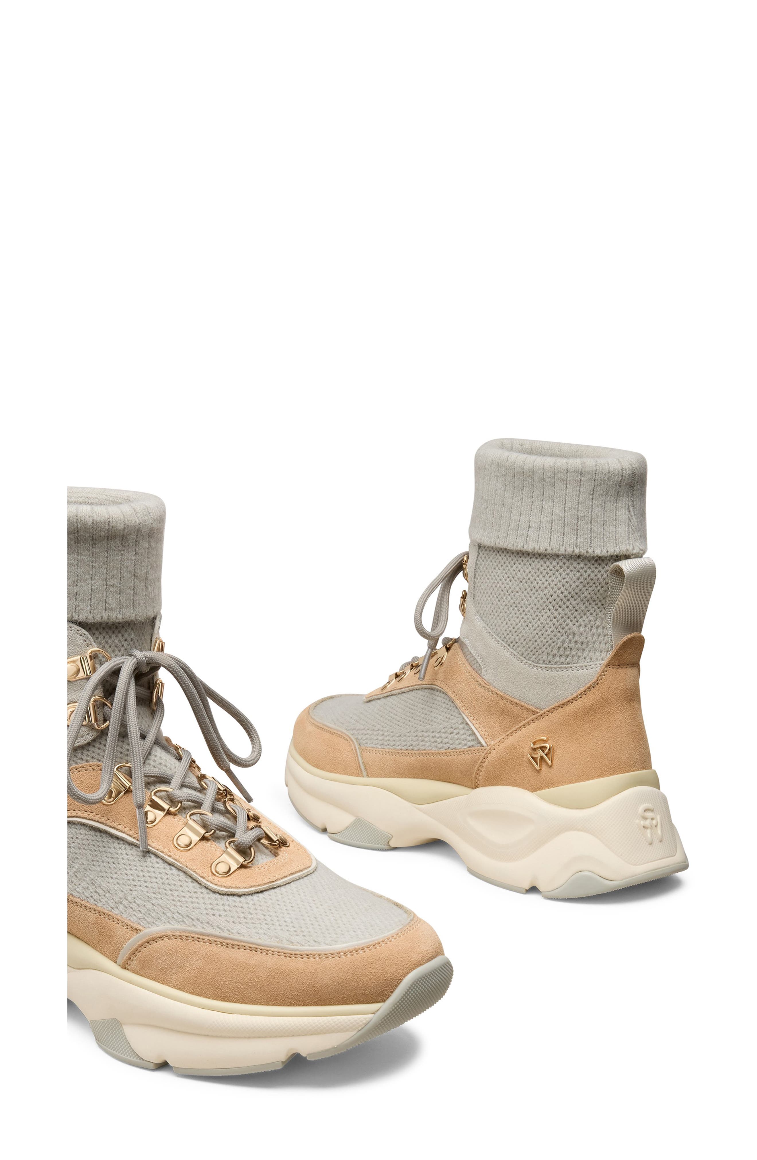 Hiker High-Top Sneaker, Alternate, color, ADOBE/ COBBLESTONE