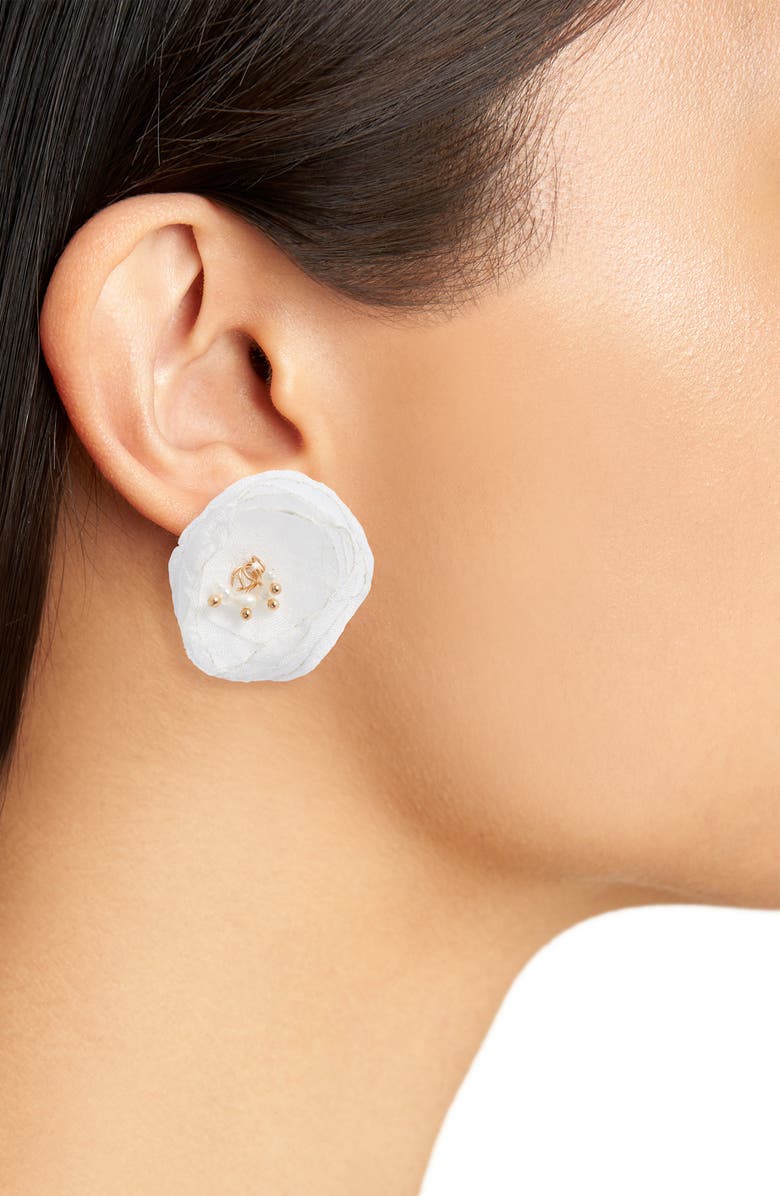Stella + Ruby Blossom Chiffon Stud Earrings, Alternate, color, 